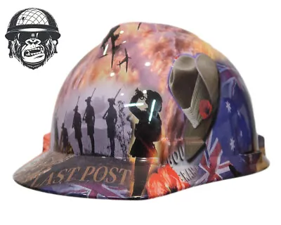 Custom Hydrographic Safety Hard Hat Mining ANZAC Industrial - REMEMBRANCE CAP • $70