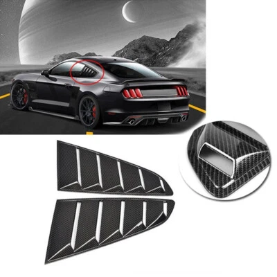 For Ford Mustang Carbon Fiber Black Quarter Panel Side Window Scoop Louver Cover • $44.57