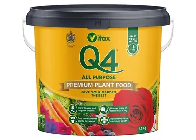 Vitax Q4 All-Purpose Pelleted Premium Plant Feed Food Fertiliser Tub - 4.5kg • £21.99