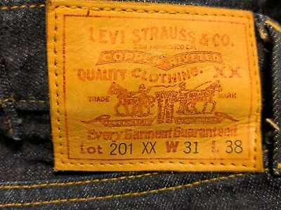 LEVI LVC VTG 1937 201XX BUCKLE BACK JEANS 31×38 30×36 Big E 555 VALENCIA ST SF! • $299.99