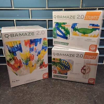 Mindware Q-BA-MAZE 2.0 Bundle Big Box Marble Maze & 2 Stunt Boxes ALL NEW SEALED • $49.99