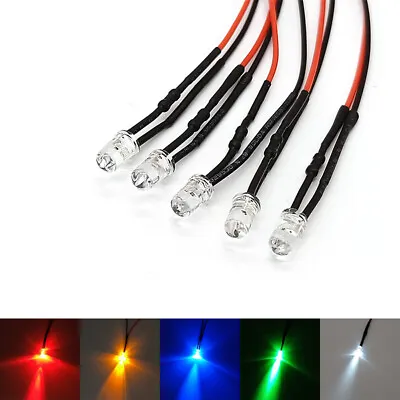 5mm Prewired Flashing Blinking LED Bulb Bright 3~48V Red Yellow Blue Green White • $2.15