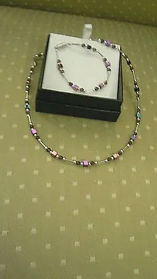 £5 • Buy Purple Magnetic Jewellery Set Necklace And Braclet Small Size