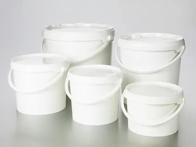 Plastic Buckets Tubs Containers With Tamper Evident Lids 5L 10L 25L • £84.17