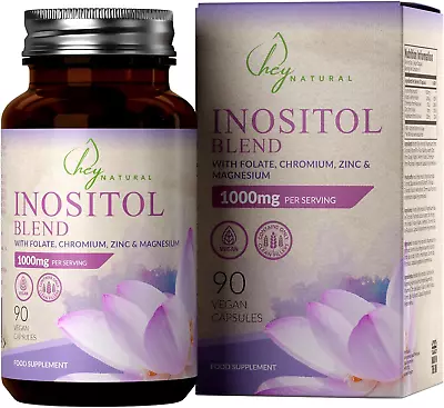 HN Inositol Supplement | 90 Vegan Capsules - 1000Mg Myo-Inositol Per Serving Wit • £26.02