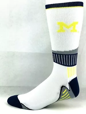 Michigan Wolverines White Sport Big Deuce Crew Socks • $6.99