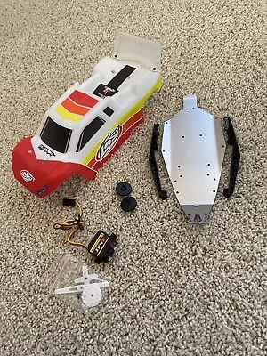 Losi Mini-T 2.0 Body (Red/White)/Chassis/Emax ES08MDII Servo/Slipper Plate • $49.99