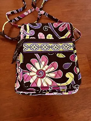 Vintage Vera Bradley Hipster Crossbody Purse Purple Punch Spring 2009 Retired • $14.99