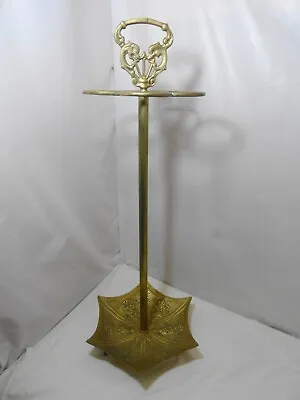 Vtg Brass Umbrella/Cane Stand 5 Ring Parasol Base Dragon Handle Made India • $65