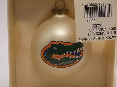 Florida Gators Glass Christmas Ornament Ornaments Unlimited In Box • $14