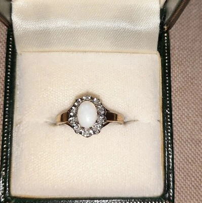 £85 • Buy 9ct Gold Ring With Opal And Melle Diamonds
