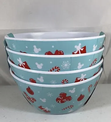 Disney Mickey Mouse Icon Head Holiday Christmas Melamine Cereal Ice Cream Bowls • $26.99