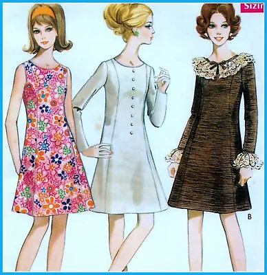 £9.99 • Buy Vintage 60s Mod DRESS Sewing Pattern UNCUT Bust 40  102 Cm RETRO Evening PARTY