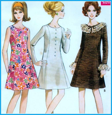£9.99 • Buy Vintage 60s Mod DRESS Sewing Pattern UNCUT Bust 40  102 Cm RETRO Evening PARTY