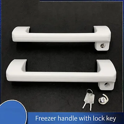 $8.42 • Buy Door Handle With Lock/without Lock/Lock+Keys Replacement Parts For Haier Freezer