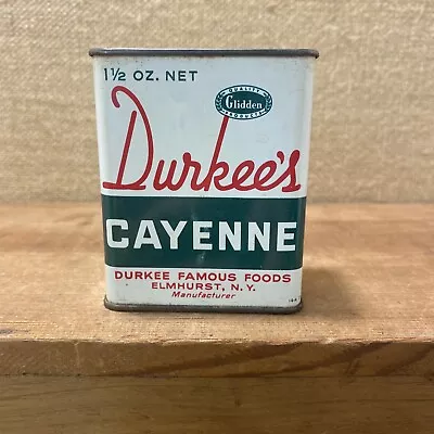 Vintage Durkee’s Cayenne Spice Tin Great Colors Collectible Glidden • $5.99