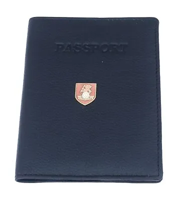 Yorkshire Regiment Leather Passport Cover Black Holder RFID Safe ME47 • £24.99
