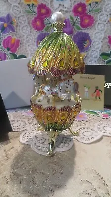 Beautiful Egg Horse Carousel By Keren Kopal Music Box & Crystal • $119