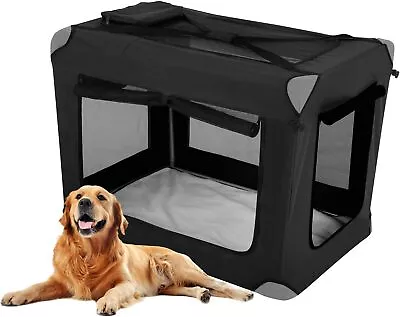 42  Collapsible Dog Crate Kennel For Large Dogs 3-Door Portable Travel Dog Cage • $97.99