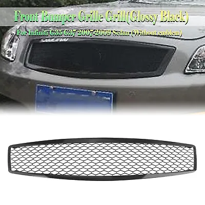 For 2007-2009 Infiniti G G35 G37 Sedan Glossy Black Front Bumper Mesh Grille 1PC • $74