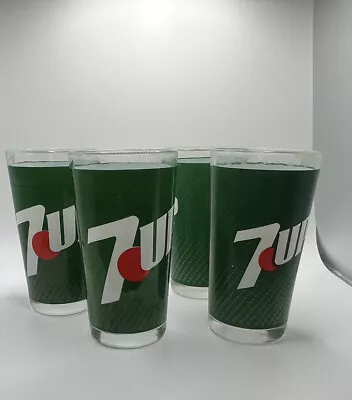 Vintage 7 Up Drinking Glass Green 5  Red Spot Tumbler Bar Display Replacement • $35