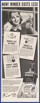Vintage 1939 WINDEX Window Glass Mirror Cleaner Ephemera 1930's Print Ad • $7.46