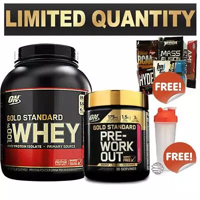 On Gold Standard 100% Whey 5lb + Gold Standard Pre Workout 30 Srve Free Gifts • $161.41