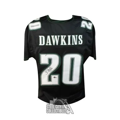 Brian Dawkins Autographed Philadelphia Black Custom Football Jersey - BAS • $116.96
