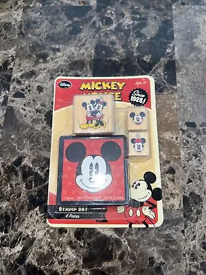 Vintage Disney Mickey Mouse 4 Pc Rubber Ink Stamp Set By Innovative Designs New • $8.99