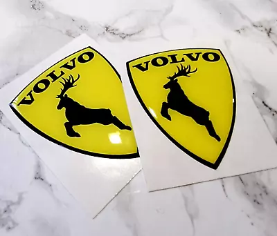 Fits For Volvo Car Shield  Poly Gel Dome Decal 3D Deer  Sticker 2X • $12