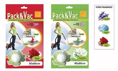 $4.32 • Buy Small/Large Vacuum Scented Plastic Space Saver Bags Compressed Vaccum Pack Vac