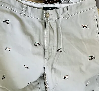 NWOT RARE! JCrew J Crew Hunting Dog Duck Fall FUN Embroidered Mens Pants 32 X 32 • $125