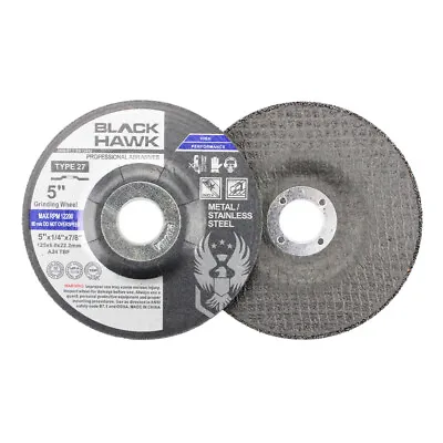 50 Pack - 5  X 1/4  X 7/8  Black Hawk Grinding Wheels T27 Discs For Metal • $79.99