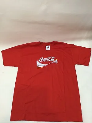 Vintage Coca Cola 00s Fruit Of The Loom Red/white Short Sleeved T-shirt Mens (M) • £4