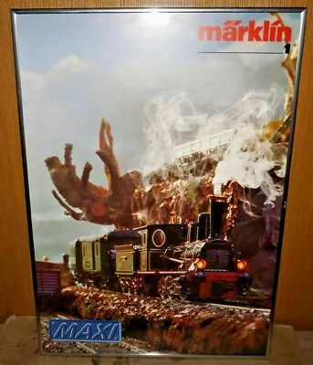 MARKLIN MAXI TRAIN CUSTOM METAL FRAMED POSTER 23-1/4  X 16-1/4  - NICE! • $95