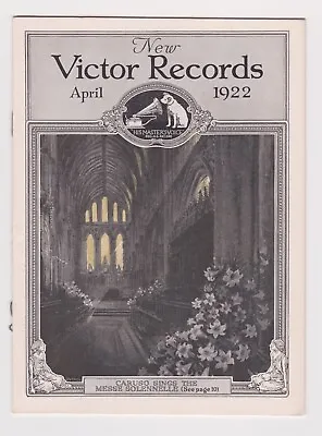 Vintage Hmv New  Victor  Records Apri 1922 Advertising Fannie Brice Caruso Death • $20