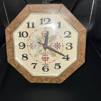 Vintage Midcentury Timex 2194B Kitchen Wall Clock 8” • $8
