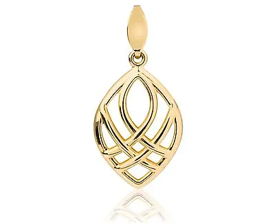 9ct Yellow Gold Double Sided Filigree Teardrop Pendant For Necklace + Gift Bag • $205.72