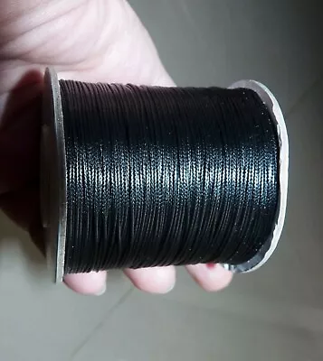 £3.69 • Buy 10 Metres Black Wax Cotton Cord 0.5 Mm Macrame Cord, Jewellery Bracelet Necklace