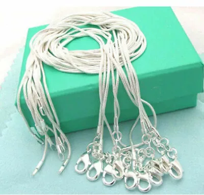 Lot 10PCS Wholesale 925 Sterling Solid Silver 1mm Snake Chain Necklace 16-30inch • $6.40