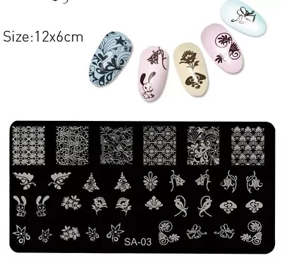 Stainless Steel Nail Stencil - Nail Art Stamping Plates Manicure Tools 1pc Sets • $11.38