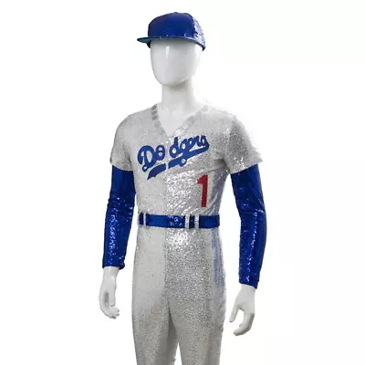 Elton Sequin Baseball Uniform Costume Dodgers John Outfit Rocketman Jumpsuit • $89.47