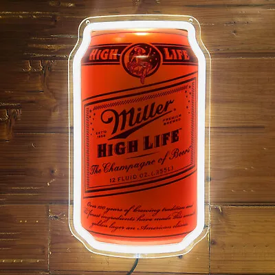 Miller High Life Beer Bar Poster Party Club Silicone LED Neon Sign Light 12x7 G1 • $49.99