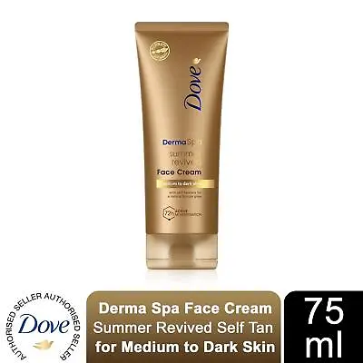 £5.49 • Buy Dove Derma Spa Face Cream Summer Revived Self Tan For Medium To Dark Skin, 75ml