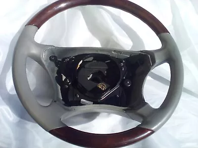 Mercedes W220 W215 CL600 S500 WOOD BUR LIGHT GRAY LEATHER Steering Wheel • $195