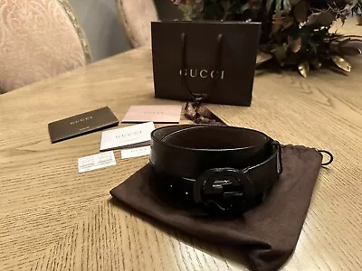 Authentic Black Imprime Monogram Gucci Belt Size 90/36 223891 • $152.50