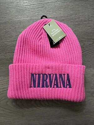 H&M Nirvana Bubblegum Pink / Purple Rib Knit Hat Beanie - New With Tags • £29.95
