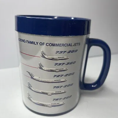 Vintage Thermo Serv Coffee Mug Boeing Family Of Commercial Jets Airplanes • $24.99