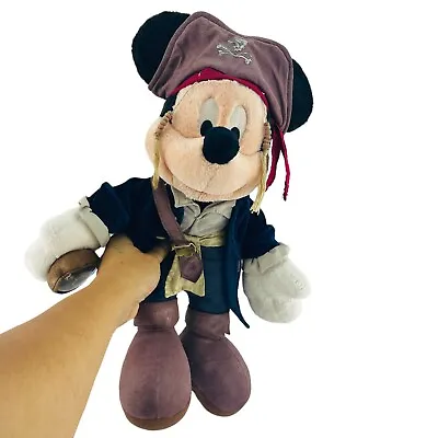 Disney Parks Mickey Mouse 17  Pirates Of Caribbean W/ Compass Jack Sparrow Plush • £12.54