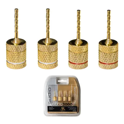 $2.49 • Buy Pin Type Speaker Wire Connectors Plug Home Theater, Wall Plates Gold Plated 2x